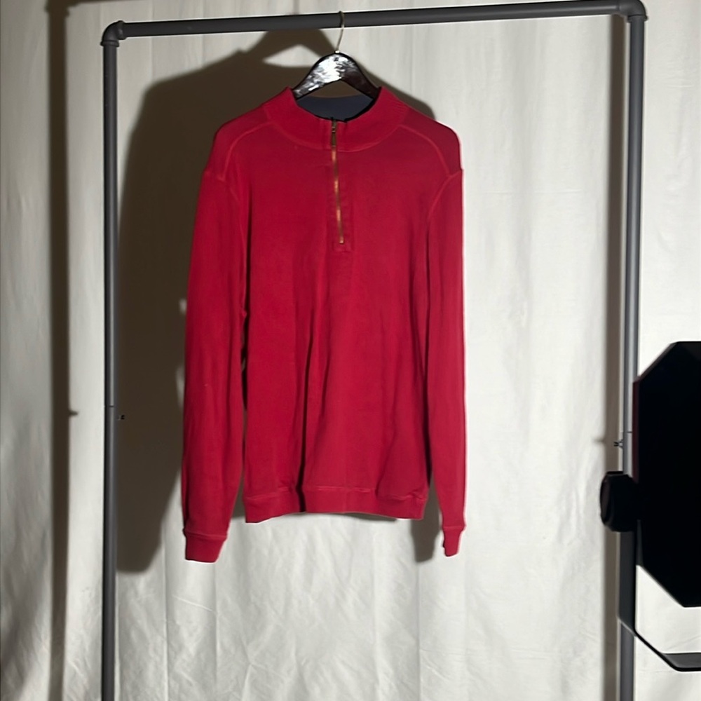 Ocean & Coast men's Size Extra Large red quarter zip sweater
